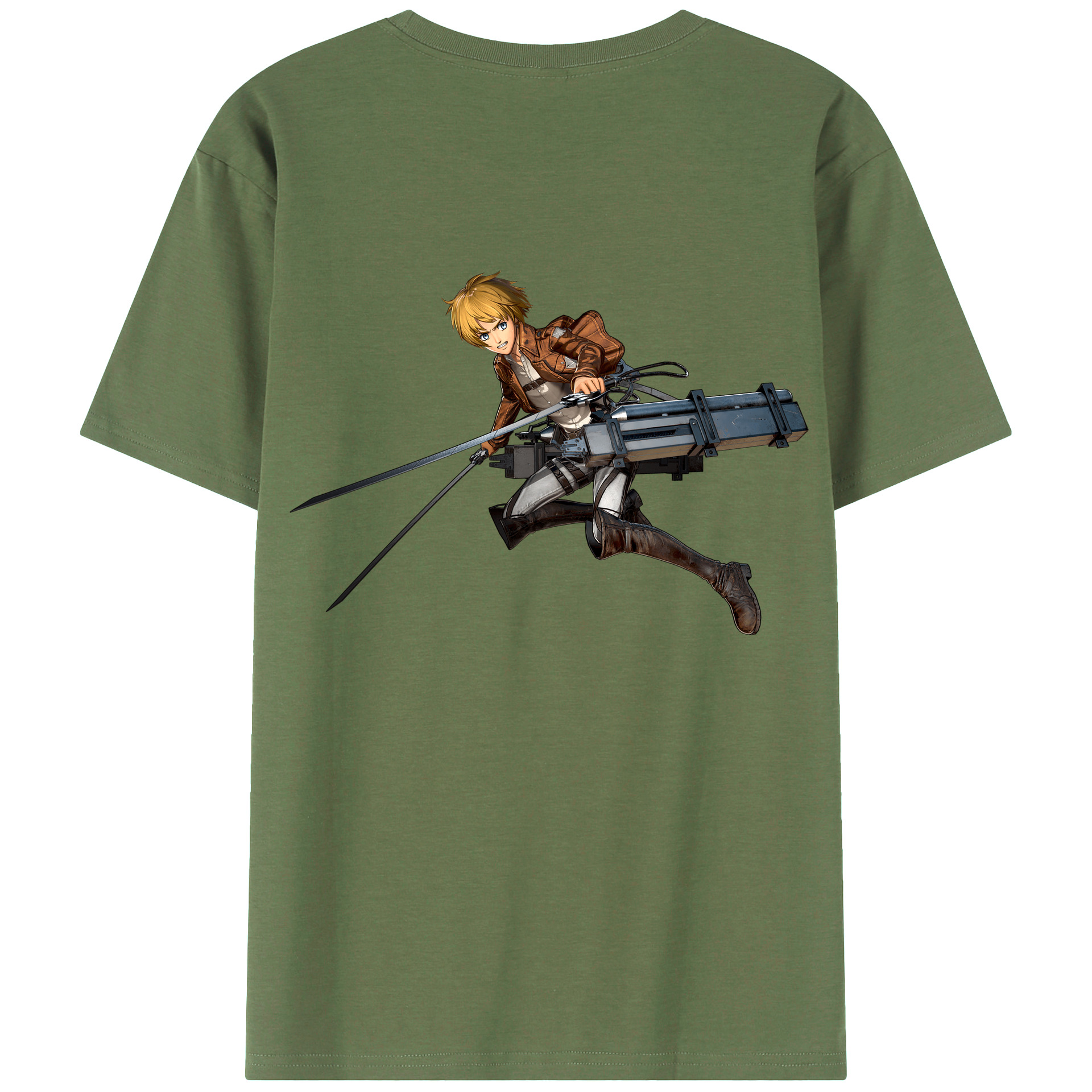 （画像用） 進撃の巨人 アルミン·アルレルト Attack on Titan Armin Arlert 綿100％ メンズ半袖Tシャツ（バックプリント） 通気性